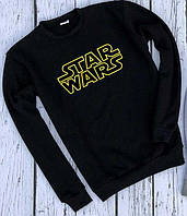 Весенний мужской свитшот Star Wars модный трикотаж с надписью (черный)