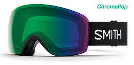 Гірськолижна маска Smith Skyline Black Лінза S2 ChromaPop Everyday Green Mirror