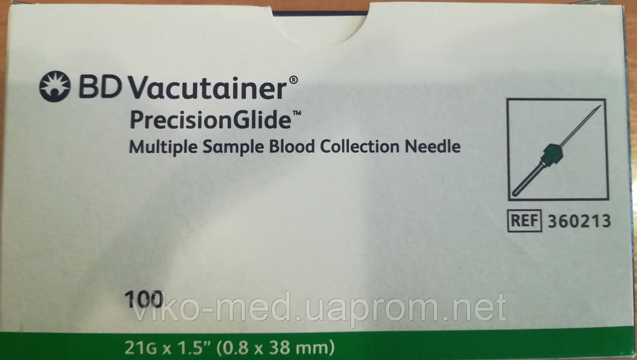 Игла зеленая для мультизабора крови BD Vacutainer ,21G 0,8 х 38 mm №100 - фото 1 - id-p625841581