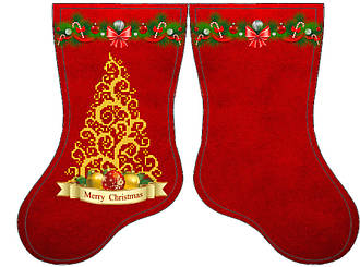 СКВ-186. Схема для вишивки бісером Новорічний чобіток.