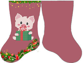 СКВ-188. Схема для вишивки бісером Новорічний чобіток.