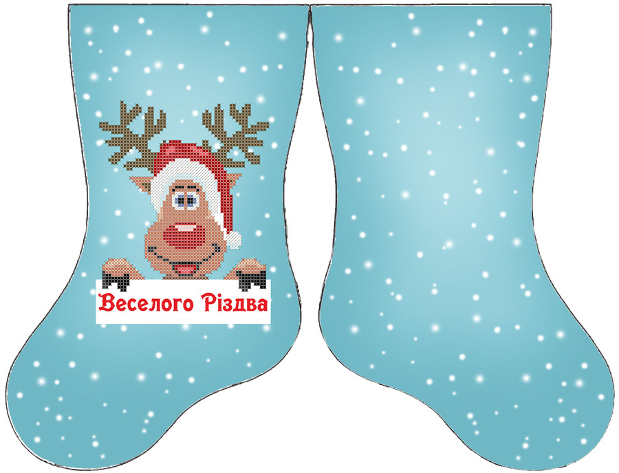 СКВ-193. Схема для вишивки бісером Новорічний чобіток., фото 1