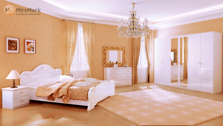 Спальня "Футура" 6Д від Миро-Марк (глянець білий)., фото 1