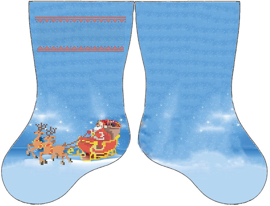 СКВ-192. Схема для вишивки бісером Новорічний чобіток., фото 1