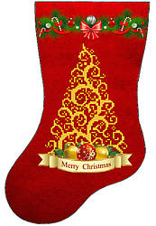 СКМ-236. Схема для вишивки бісером Новорічний чобіток.