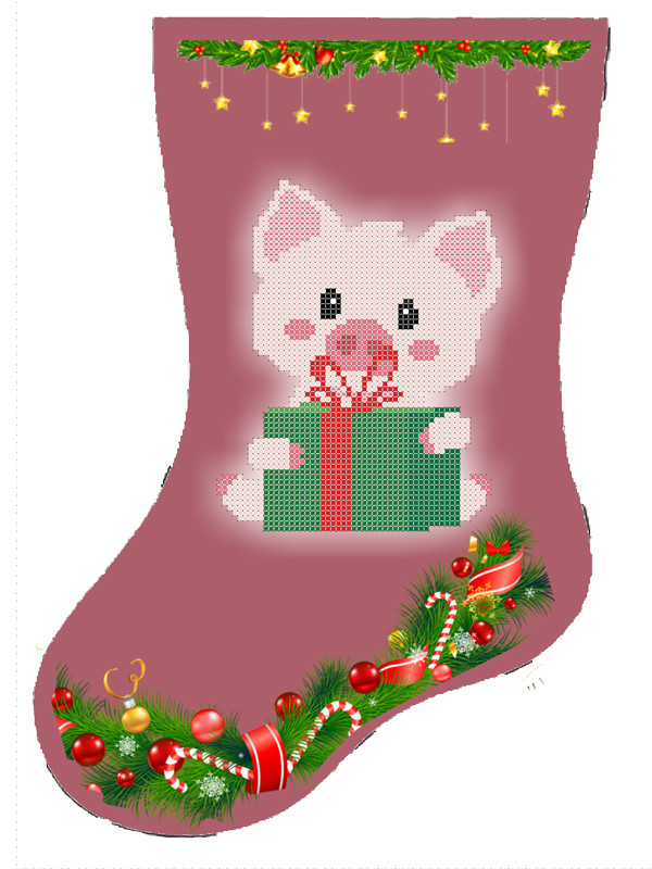 СКМ-238. Схема для вишивки бісером Новорічний чобіток., фото 1
