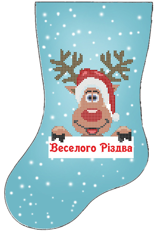 СКМ-242. Схема для вишивки бісером Новорічний чобіток., фото 1