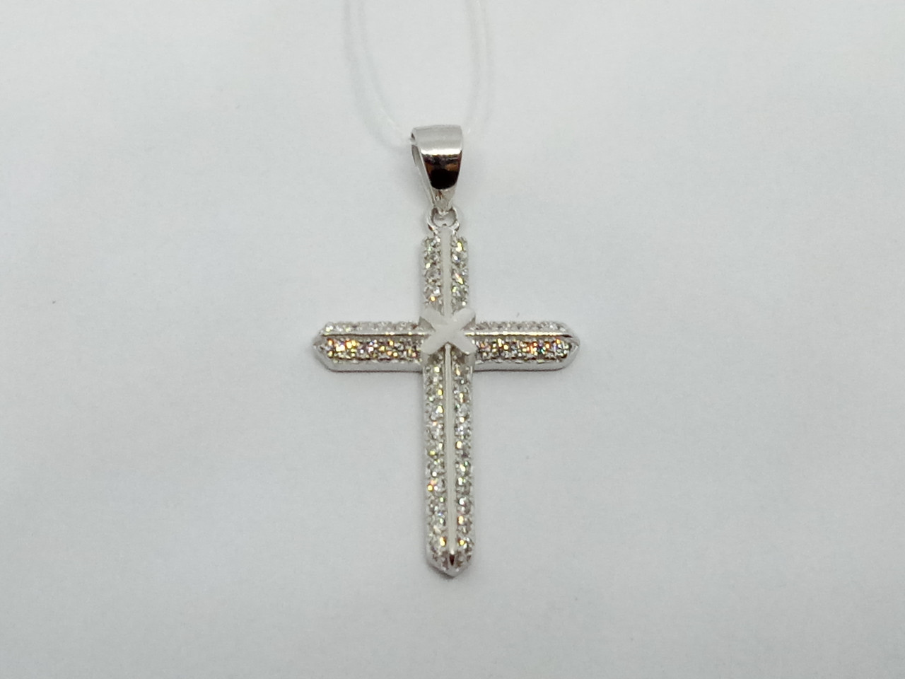 Срібний хрест з фіанітами.   1351951