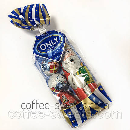 Шоколадний набір Only ( Дід Мороз + іграшки на ялинку) 100g, фото 2