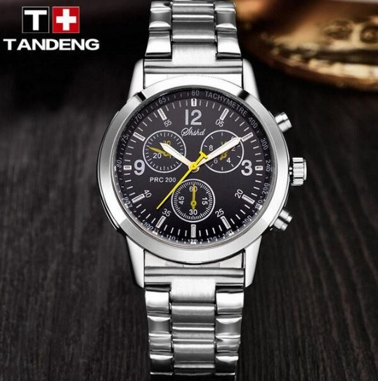Чоловічі наручні годинники Geneva Silver Black