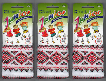 Колготки дитячі демісезонні х/б з вишиванкою Класік, 14-15 розмір 86-92 см