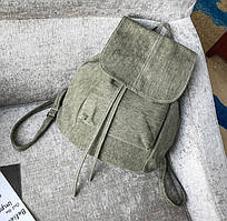 Тканинний жіночий рюкзак на шнурках 29, 15, Тканина, Хакі, 28