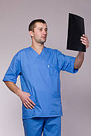Мужской медицинский костюм «Хирург» синего цвета (42-60 р)