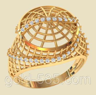 Неперевершене золотое кольцо 585* проби