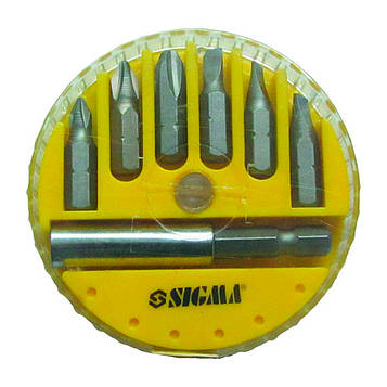 Набір біт + адаптер 7шт S2 (пласт кейс) Sigma (4013101)