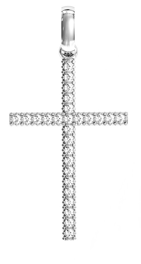 Крест серебряный в камнях - фото 2 - id-p838449239