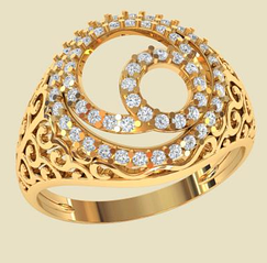 Незвичайне золотое кольцо 585* проби
