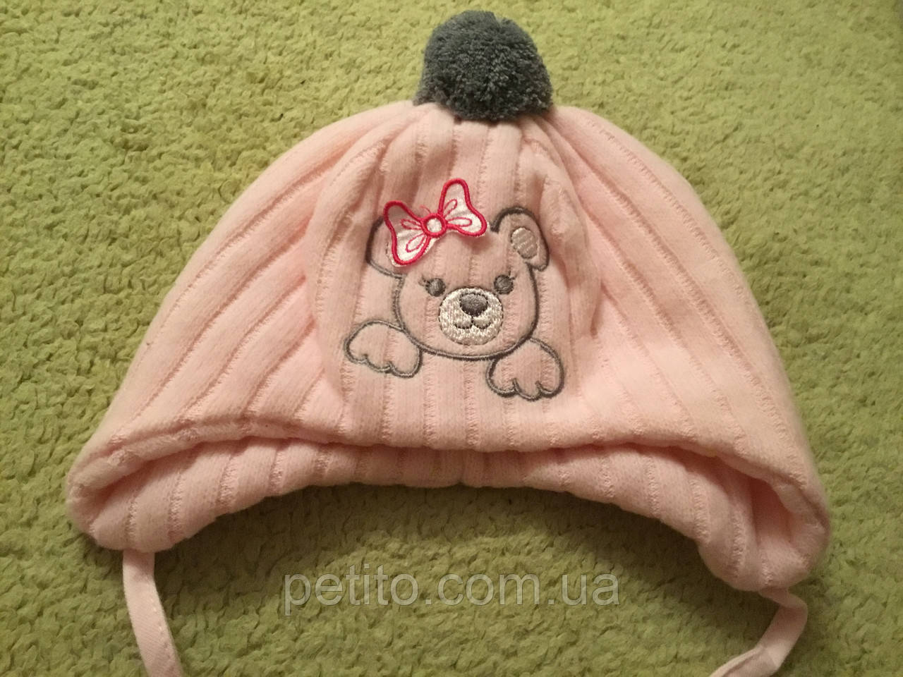 Зимняя вязаная шапочка на подкладке, фото 1