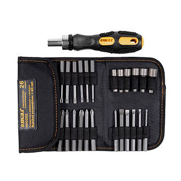 Викрутка + біти 18шт + насадки торцеві 6шт CrV Sigma (4002111)