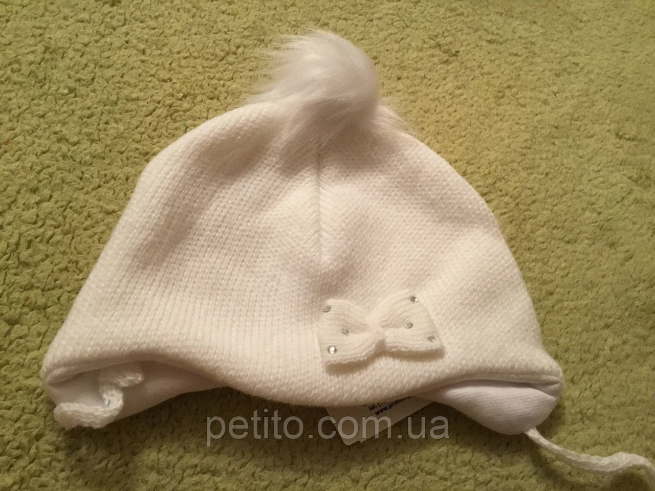 Тепла шапочка для дівчинки на зиму, фото 1