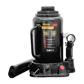 Домкрат гідравлічний пляшковий mid 15т H 205-390мм Sigma (6105151)