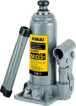 Домкрат гідравлічний пляшковий mid 5т H 185-355мм Sigma (6105051)