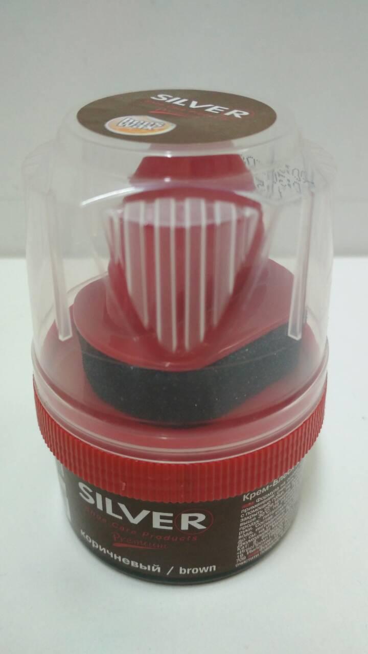 Крем для взуття "Silver Premium" банка 55ml коричневий (1 шт.), фото 1
