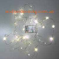 Гірлянда для декору на батарейках, колір білий (теплий), 3 метра, 30 світлодіодів