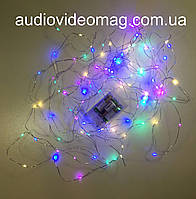 Гірлянда для декору на батарейках, 4 кольори, 3 метра, 30 світлодіодів