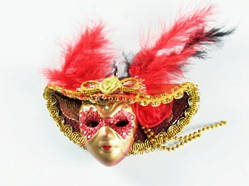 Підвіска Маска Венеціанська Червона / Підвіска Маска Венеціанська Червона 10x5x3 см