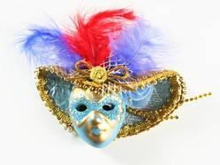 Підвіска Маска Венеціанська Блакитна / Підвіска Маска Венеціанська Блакитна 10x5x3 см