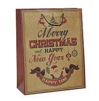 Подарочная коробка Веселое Рождество бумажная 26X12X33см Гранд Презент 10024337