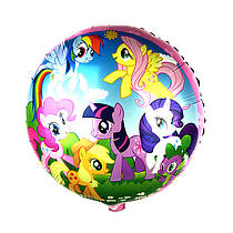 Фольгована кругла кулька "Маленькі поні" 18" Китай