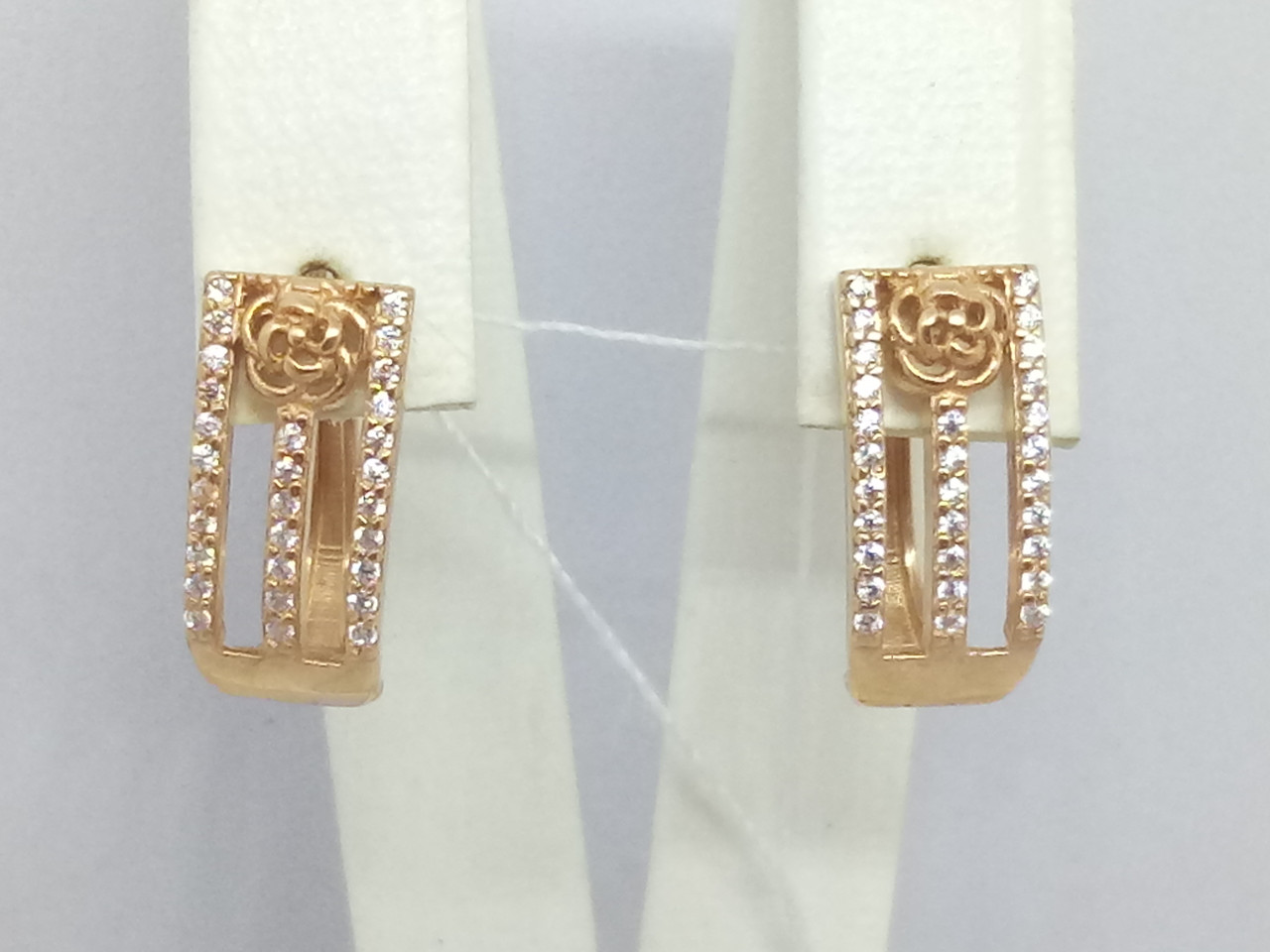 Золоті сережки з фіанітами. 1720385