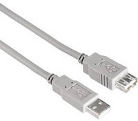 Удлинитель USB, version 2,0, диам.-4,5 мм, 1.8 м, серый