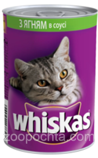 Вологий корм Whiskas з ягням у соусі для котів 0.4 кг 12 шт., фото 1
