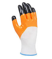 Рукавички Doloni №4564 трикотажні з нітриловим покриттям, помаранчеві