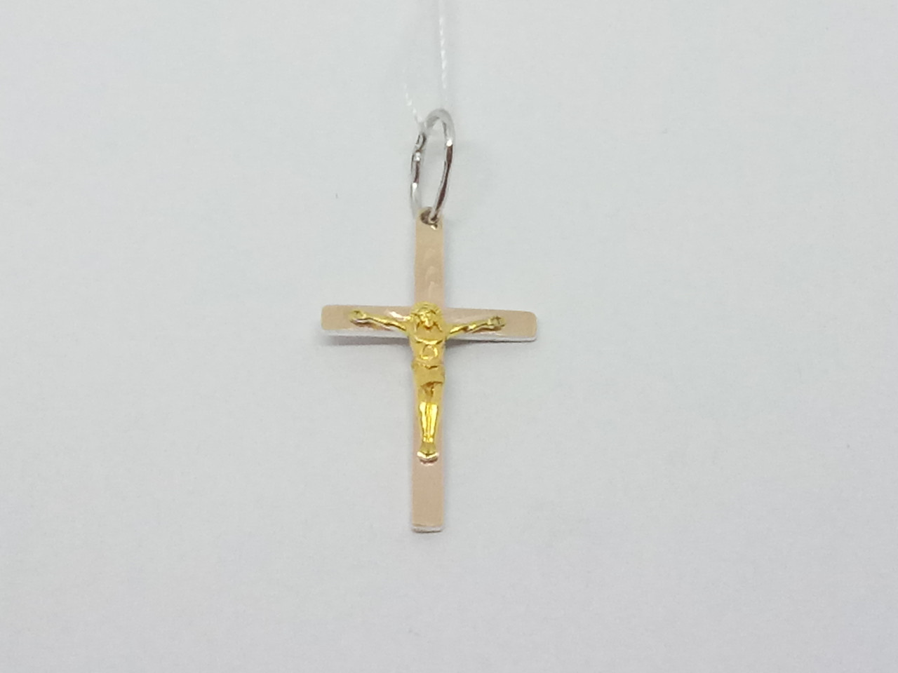 Срібний хрест Розп'яття Христа з позолотою.   3115-МАРЗОСЕВ