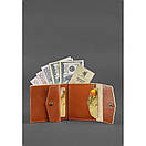 Жіночий шкіряний гаманець 2.1 коньяк, фото 4
