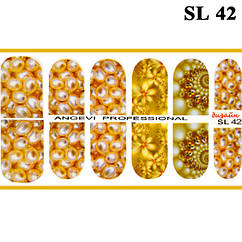 Наклейки для Ногтів Ноготки PhotonailArt Водні Різнобарвні, Мала Пластина, Angevi SL 42