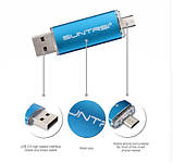 Флешка USB двостороння з Micro USB металева SUNTRSI 32GB, фото 4