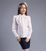 Блуза школьная c цветочками Margaret ТМ Brilliant Размеры 122- 146