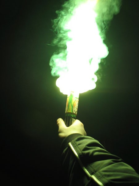 Фаєр, кольоровий вогонь, факел, фальшфейер, зелений, 100 с., Hand FLARE