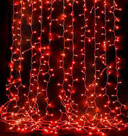 Гирлянда светодиодная уличная "Бахрома" 100ламп (LED) белый кабель красная 3м