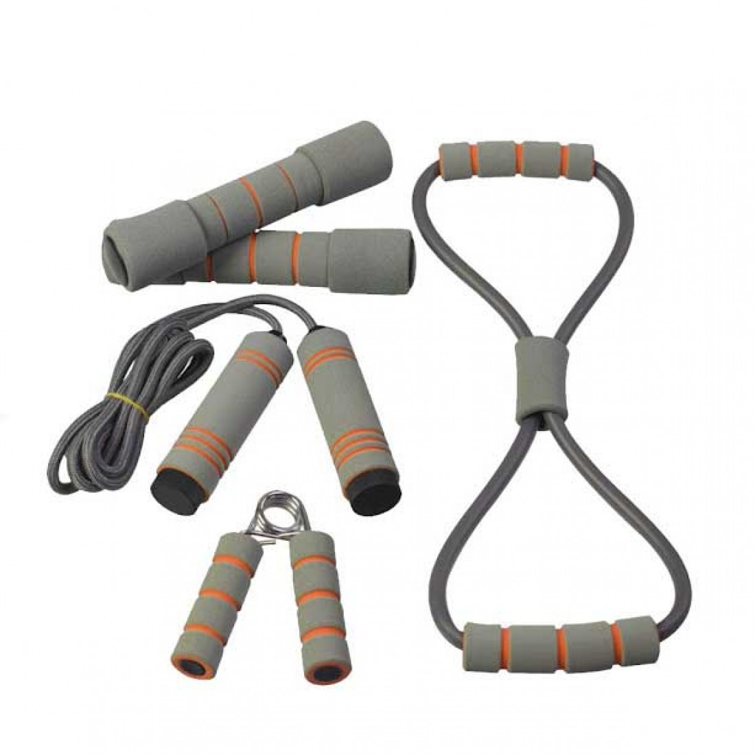 Набір для тренувань LiveUp Training Set (кистьовий еспандер, скакалка, еспандер-вісімка, 2 гантелі) LS3516