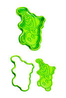 Вирубка з відбитком для пряників Сніговик Фрозен 10 см 6,0 см 1,0 см