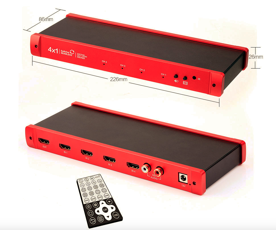 MiraBox HDMI адаптер. Безшовне перемикання підтримка 4 каналів екрана до 1080 P @ 60 Гц для ігор, трансляцій, фото 1