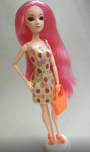 Плаття в горошок + туфлі та сумочка в подарунок для ляльки Барбі