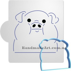 Трафарет + вирубка "Новорічний порося 4" 10 см, фото 1