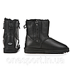 Жіночі уггі UGG Mini Zip leather black original, фото 3